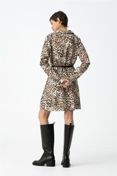 VESTIDO LEO CINTURON CRUDO