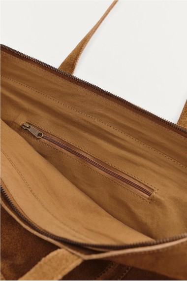 BOLSO SHOPPER SUEDE MARRON