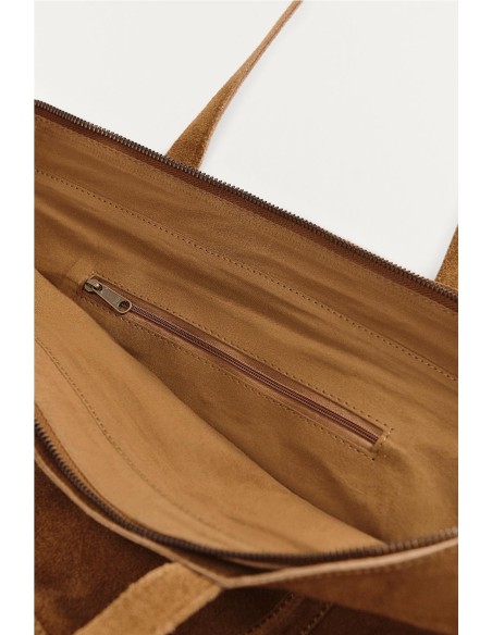 BOLSO SHOPPER SUEDE MARRON