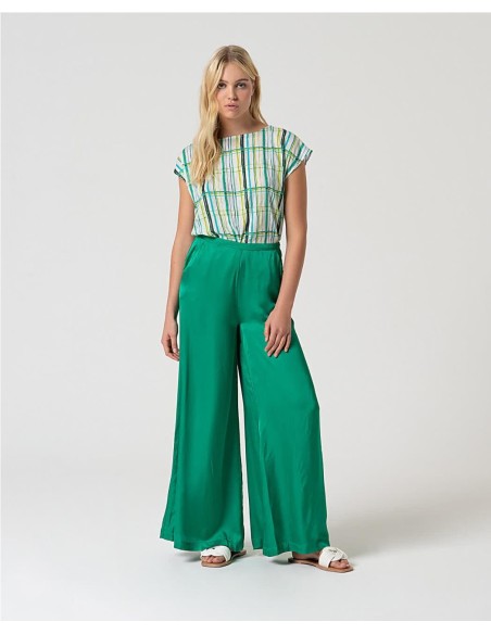 PANTALON PALAZZO TURQUESA