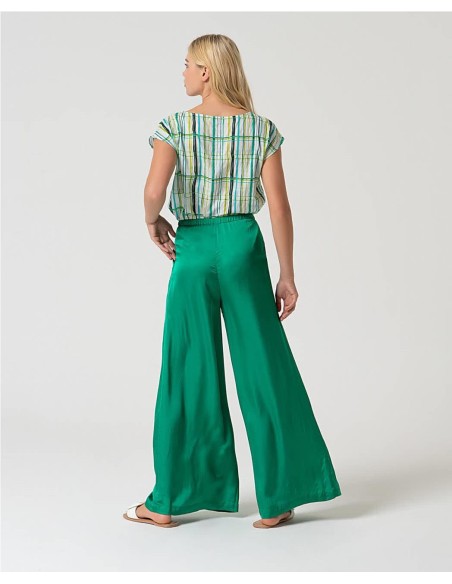 PANTALON PALAZZO TURQUESA
