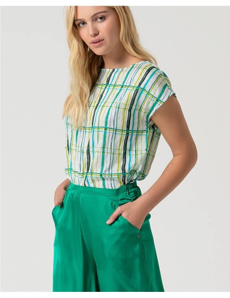 PANTALON PALAZZO TURQUESA