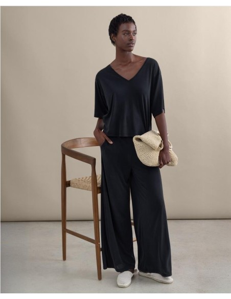 PANTALON MODAL FLUIDO NEGRO