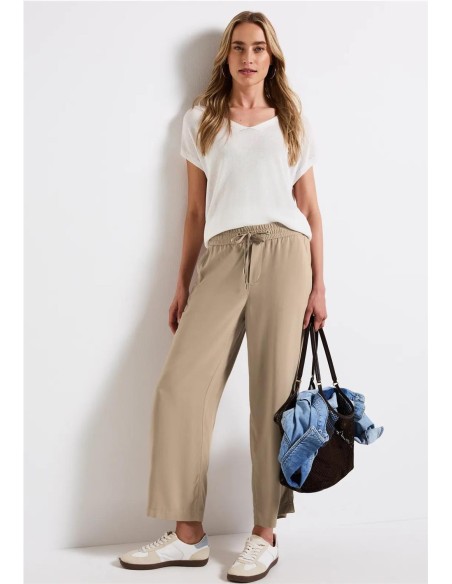 PANTALON VISCOSA CROP BEIGE
