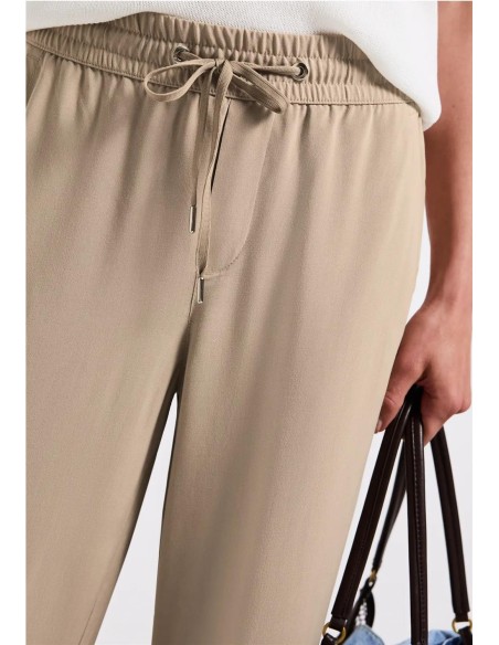 PANTALON VISCOSA CROP BEIGE