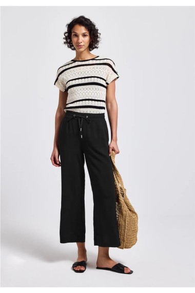 PANTALON VISCOSA CROP NEGRO