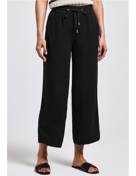 PANTALON VISCOSA CROP NEGRO