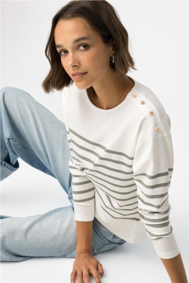 CAMISETA RAYAS CAQUI