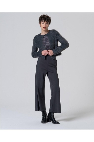 PANTALÓN PUNTO AMPLIO BOTONES GRIS