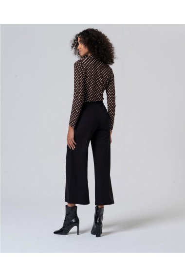 PANTALÓN PUNTO AMPLIO BOTONES NEGRO