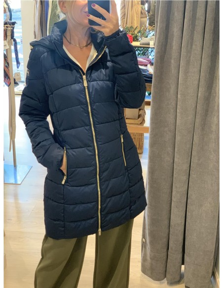 PARKA LARGA ACOLCHADA AZUL MARINO