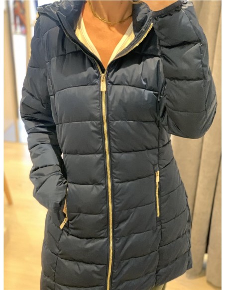 PARKA LARGA ACOLCHADA AZUL MARINO