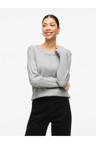 JERSEY CUELLO REDONDO GRIS PERLA