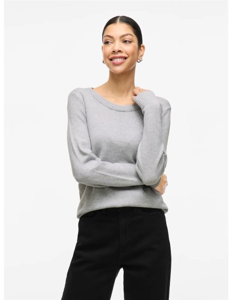 JERSEY CUELLO REDONDO GRIS PERLA