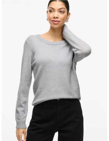 JERSEY CUELLO REDONDO GRIS PERLA