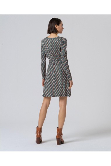 VESTIDO CRUZADO ESTAMPADO VERDE