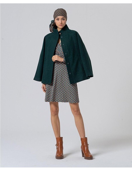 VESTIDO CRUZADO ESTAMPADO VERDE