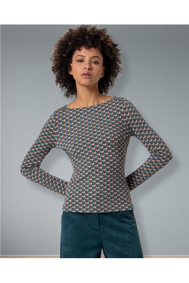 CAMISETA ESTAMPADA CUELLO BARC VERDE