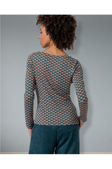 CAMISETA ESTAMPADA CUELLO BARC VERDE