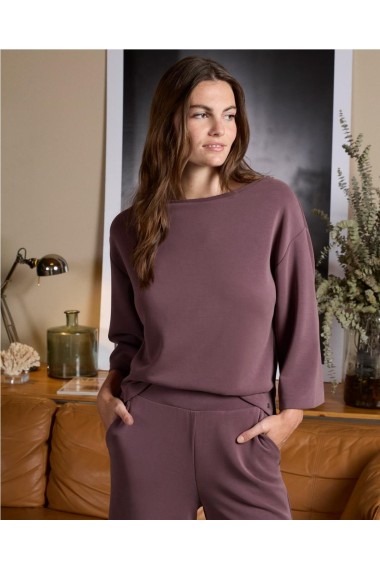 CAMISETA CUELLO BARCO BURGUNDY