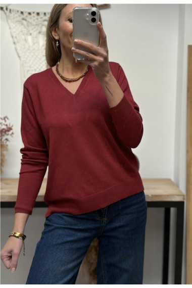 PULLOVER PUNTO VISCOSA BURGUNDY