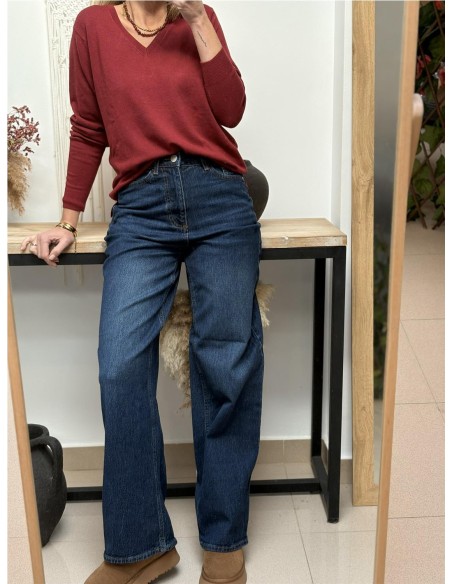 PULLOVER PUNTO VISCOSA BURGUNDY