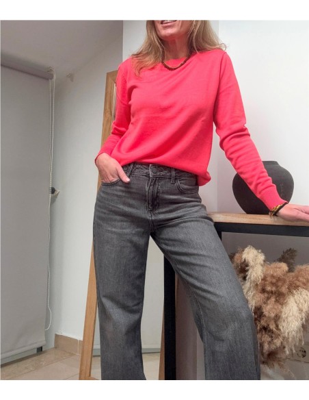 JERSEY FINO FLUOR CORAL