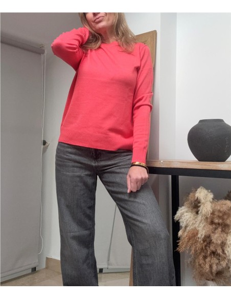 JERSEY FINO FLUOR CORAL