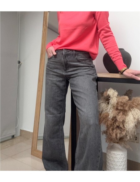 DENIM FLARED GRIS