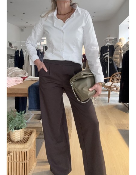 PANTALON PUNTO KATE MARRON