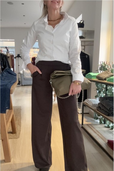 PANTALON PUNTO KATE MARRON 2