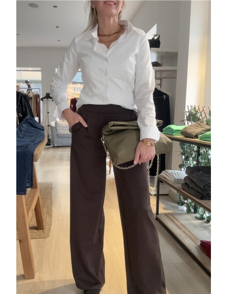 PANTALON PUNTO KATE MARRON