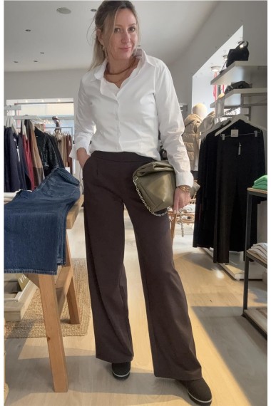 PANTALON PUNTO KATE MARRON