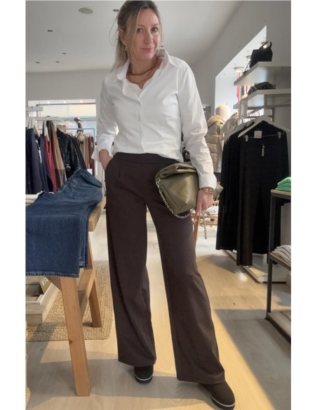 PANTALON PUNTO KATE MARRON