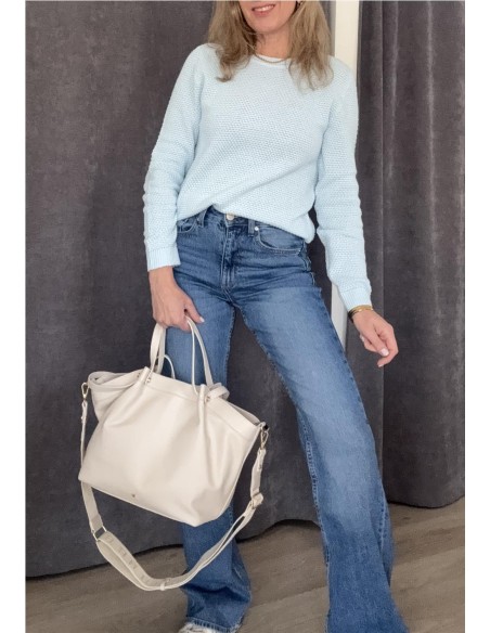 JERSEY ALGODÓN TEXTURA AZUL CLARO