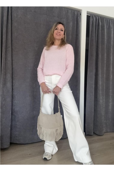 JERSEY ALGODÓN TEXTURA ROSA