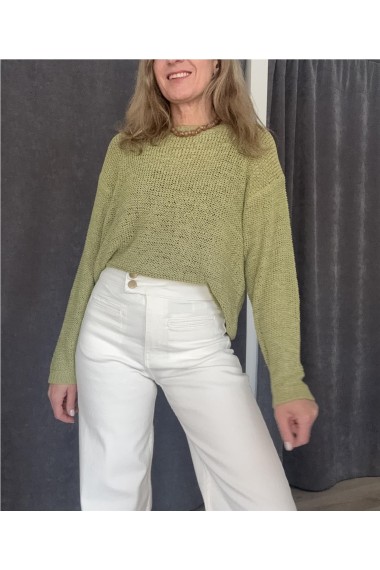 JERSEY CALADO VERDE PISTACHO