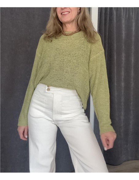 JERSEY CALADO VERDE PISTACHO