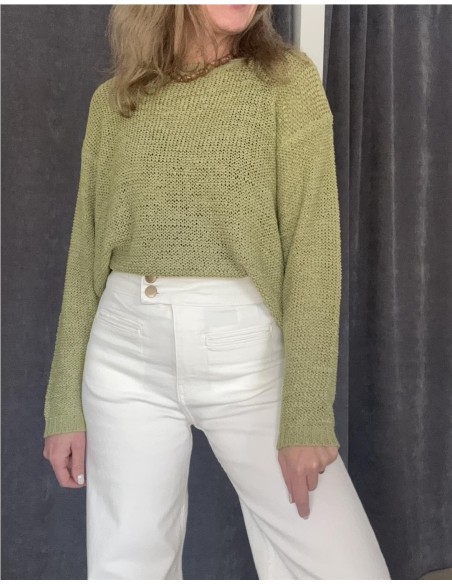 JERSEY CALADO VERDE PISTACHO