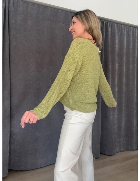 JERSEY CALADO VERDE PISTACHO