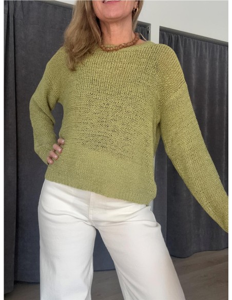 JERSEY CALADO VERDE PISTACHO