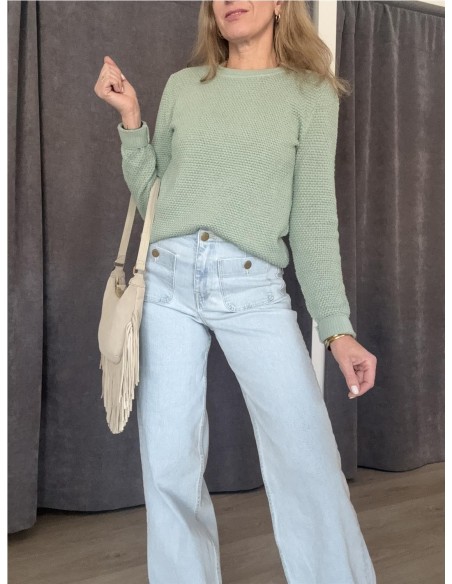 DENIM WIDE BOLSILLOS AZUL CLARO