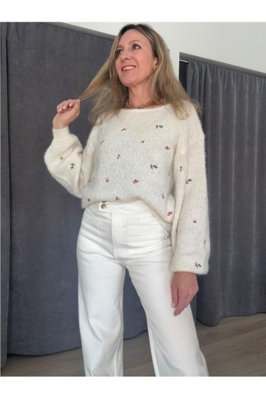 JERSEY BORDADO CRUDO