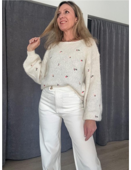 JERSEY BORDADO CRUDO