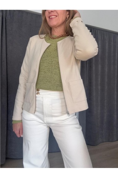 CARDIGAN CREMALLERA BEIGE