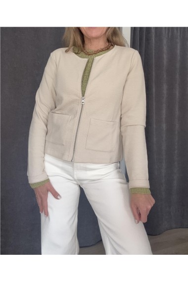CARDIGAN CREMALLERA BEIGE