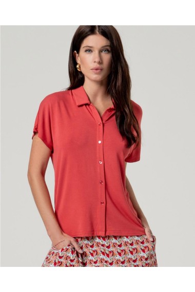 CAMISA PUNTO BAMBU ROJO