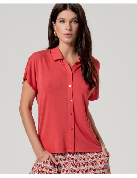 CAMISA PUNTO BAMBU ROJO