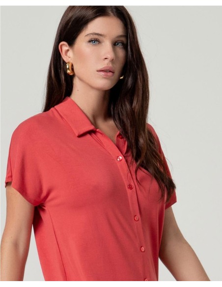 CAMISA PUNTO BAMBU ROJO