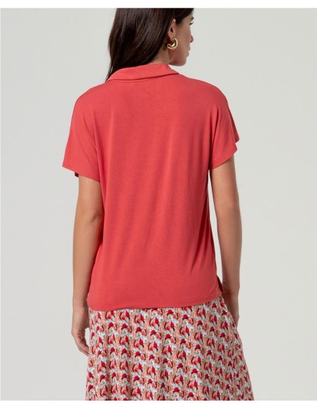 CAMISA PUNTO BAMBU ROJO